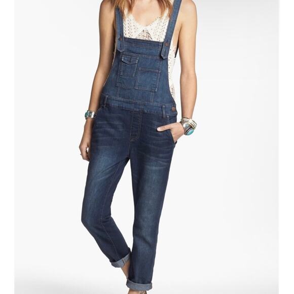 Free People Denim - Free People Women's Blue Brady Wash Denim Overalls